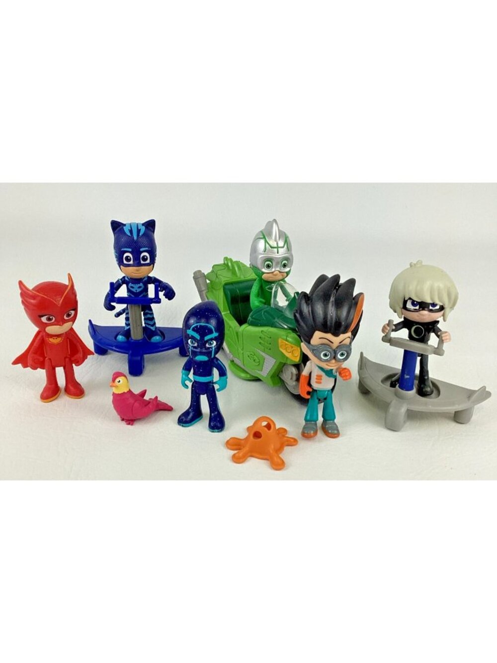 PJ Masks Bundle Gekko Kickback Motorcycle Figure Lot Catboy Night Ninja Luna